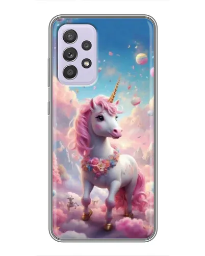 Чехол для Samsung Galaxy A52 с картинкой «Единорог среди облаков»
