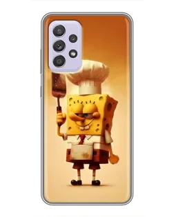 Чехол для Samsung Galaxy A52 с картинкой «Губка Боб повар»
