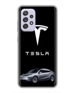 Чехол для Samsung Galaxy A52 с картинкой «Tesla Model Y»