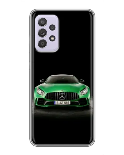 Чехол для Samsung Galaxy A52 с картинкой «Mercedes — неоновый лого»