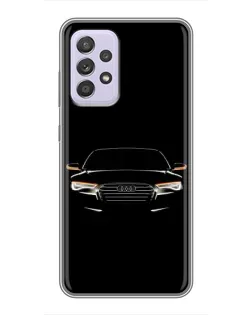 Чехол для Samsung Galaxy A52 с картинкой «Audi — ночной контур»