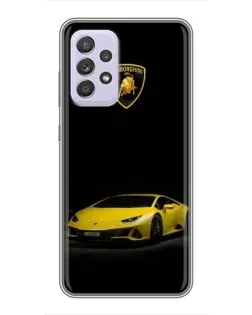 Чехол для Samsung Galaxy A52 с картинкой «Lamborghini желтый акцент»