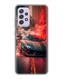 Чехол для Samsung Galaxy A52 с картинкой «Lamborghini красный дым»