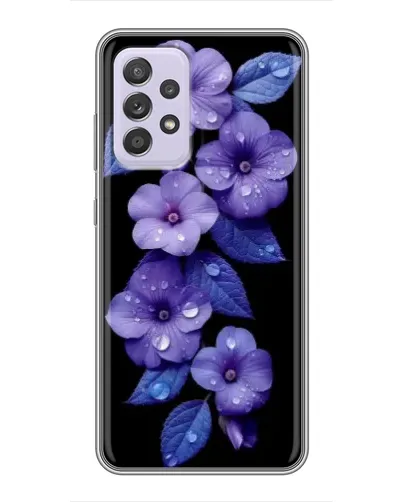 Чохол для Samsung Galaxy A52 з картинкою «Фіолетові квіти з росою»