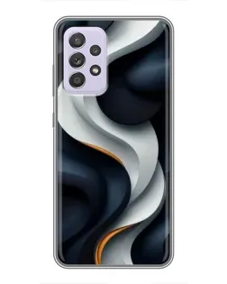 Чехол для Samsung Galaxy A52 с картинкой «Объемные черно-белые ленты» Чехол для Samsung Galaxy A52 с картинкой «Объемные черно-белые ленты»