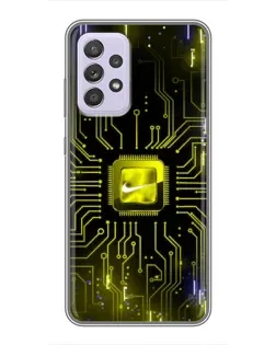 Чехол для Samsung Galaxy A52s 5G (A528) с картинкой «Nike — золотая искра»