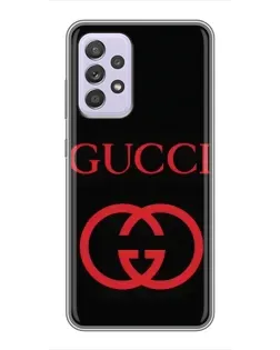 Чехол для Samsung Galaxy A52s 5G (A528) с картинкой «Gucci — красный логотип»