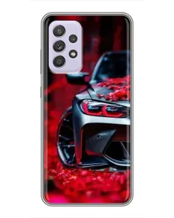 Чехол для Samsung Galaxy A52s 5G (A528) с картинкой «Спортивная BMW и цветы»