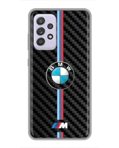 Чехол для Samsung Galaxy A52s 5G (A528) с картинкой «Эмблема BMW и карбон»