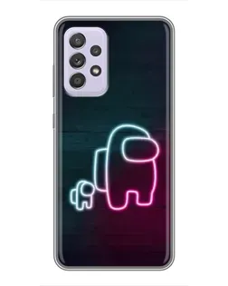 Чехол для Samsung Galaxy A52s 5G (A528) с картинкой «Among Us неон-арт»