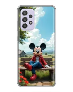 Чехол для Samsung Galaxy A52s 5G (A528) с картинкой «Микки на скамейке»