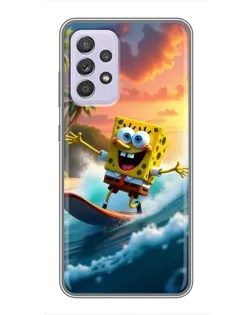 Чехол для Samsung Galaxy A52s 5G (A528) с картинкой «Губка Боб серфингист»