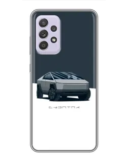Чехол для Samsung Galaxy A52s 5G (A528) с картинкой «Серебристый Cybertruck Tesla»