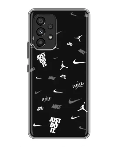 Чехол для Samsung Galaxy A53 (5G) с картинкой «Nike Black Pattern»