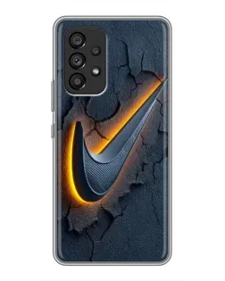 Чехол для Samsung Galaxy A53 (5G) с картинкой «Объемный логотип Найк»