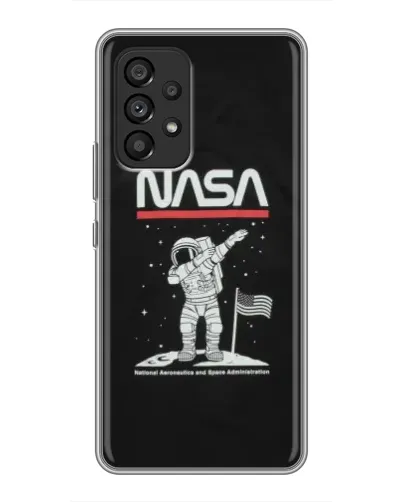 Чехол для Samsung Galaxy A53 (5G) с картинкой «NASA — шагаем по Луне»