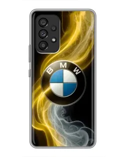 Чехол для Samsung Galaxy A53 (5G) с картинкой «Золотистый дым BMW»