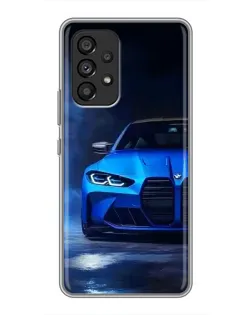 Чехол для Samsung Galaxy A53 (5G) с картинкой «Голубая BMW M4»