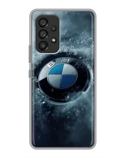 Чехол для Samsung Galaxy A53 (5G) с картинкой «Логотип BMW — лед»