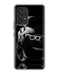 Чехол для Samsung Galaxy A53 (5G) с картинкой «Черная BMW — профиль»