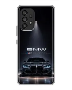 Чехол для Samsung Galaxy A53 (5G) с картинкой «BMW сквозь ночной город»