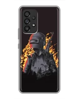 Чехол для Samsung Galaxy A53 (5G) с картинкой «PUBG — огненный силуэт»