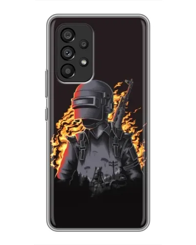 Чехол для Samsung Galaxy A53 (5G) с картинкой «PUBG — огненный силуэт»