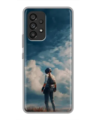 Чехол для Samsung Galaxy A53 (5G) с картинкой «Герой PUBG на скале»