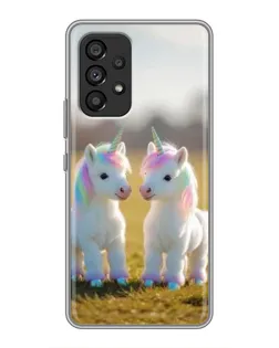 Чехол для Samsung Galaxy A53 (5G) с картинкой «Пара единорогов»