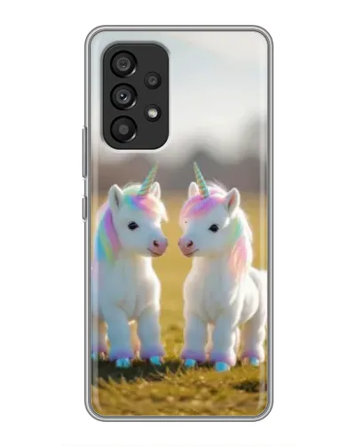 Чехол для Samsung Galaxy A53 (5G) с картинкой «Пара единорогов»