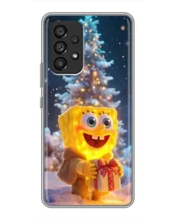 Чехол для Samsung Galaxy A53 (5G) с картинкой «Рождественский Спанч Боб»
