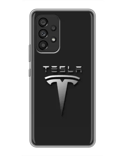 Чехол для Samsung Galaxy A53 (5G) с картинкой «Стальной логотип Tesla» Чехол для Samsung Galaxy A53 (5G) с картинкой «Стальной логотип Tesla»