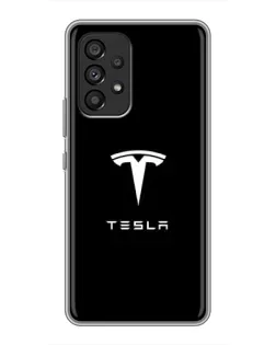 Чехол для Samsung Galaxy A53 (5G) с картинкой «Tesla White Logo»