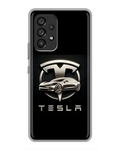 Чехол для Samsung Galaxy A53 (5G) с картинкой «Tesla — серебристое авто» Чехол для Samsung Galaxy A53 (5G) с картинкой «Tesla — серебристое авто»