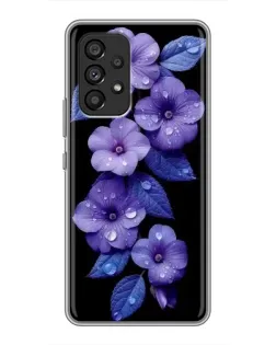 Чохол для Samsung Galaxy A53 (5G) з картинкою «Фіолетові квіти з росою»