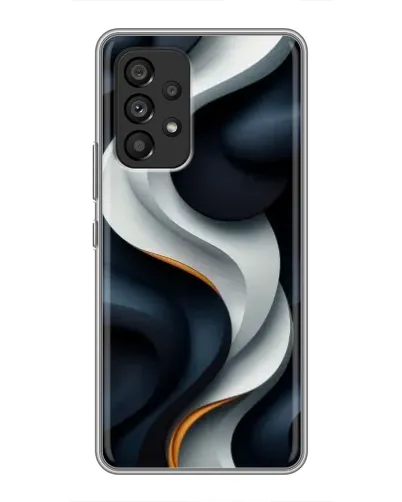 Чехол для Samsung Galaxy A53 (5G) с картинкой «Объемные черно-белые ленты»