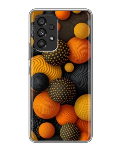 Чехол для Samsung Galaxy A53 (5G) с картинкой «Объемные оранжевые сферы»