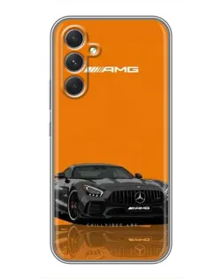 Чехол для Samsung Galaxy A54 с картинкой «Оранжевый Mercedes AMG»