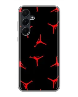 Чехол для Samsung Galaxy A55 с картинкой «Jordan Red Pattern»