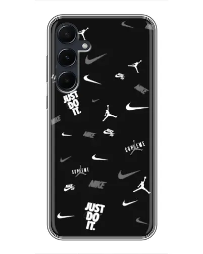 Чехол для Samsung Galaxy A55 с картинкой «Nike Black Pattern» Чехол для Samsung Galaxy A55 с картинкой «Nike Black Pattern»