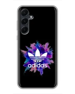 Чехол для Samsung Galaxy A55 с картинкой «Взрыв красок Adidas»