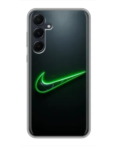Чехол для Samsung Galaxy A55 с картинкой «Неоновый контур Nike»