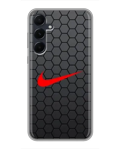 Чехол для Samsung Galaxy A55 с картинкой «Nike — карбоновая сетка»
