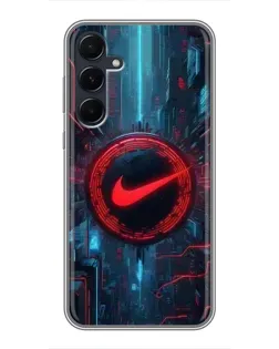 Чехол для Samsung Galaxy A55 с картинкой «Техногенный стиль Nike»