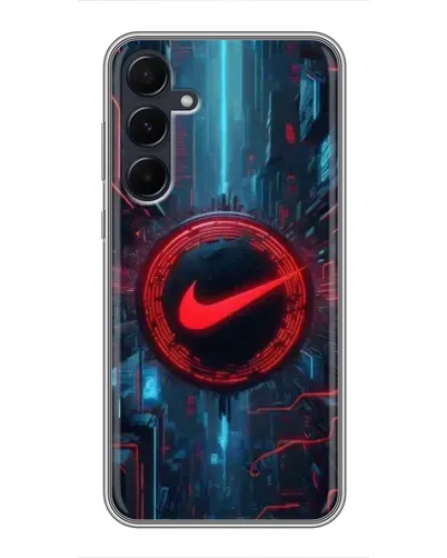 Чехол для Samsung Galaxy A55 с картинкой «Техногенный стиль Nike»