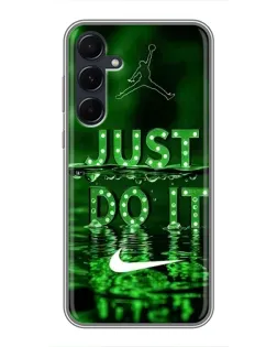 Чехол для Samsung Galaxy A55 с картинкой «Зеленый неоновый Nike»