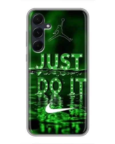 Чехол для Samsung Galaxy A55 с картинкой «Зеленый неоновый Nike»
