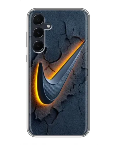 Чехол для Samsung Galaxy A55 с картинкой «Объемный логотип Найк»