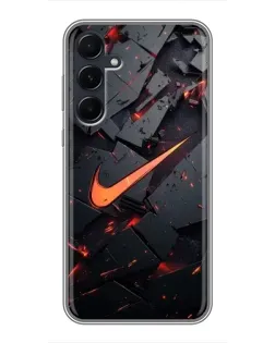 Чехол для Samsung Galaxy A55 с картинкой «Nike — эффект разломов»