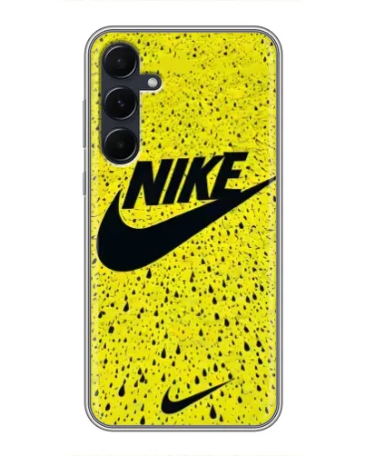 Чехол для Samsung Galaxy A55 с картинкой «Желтый текстурный Nike»